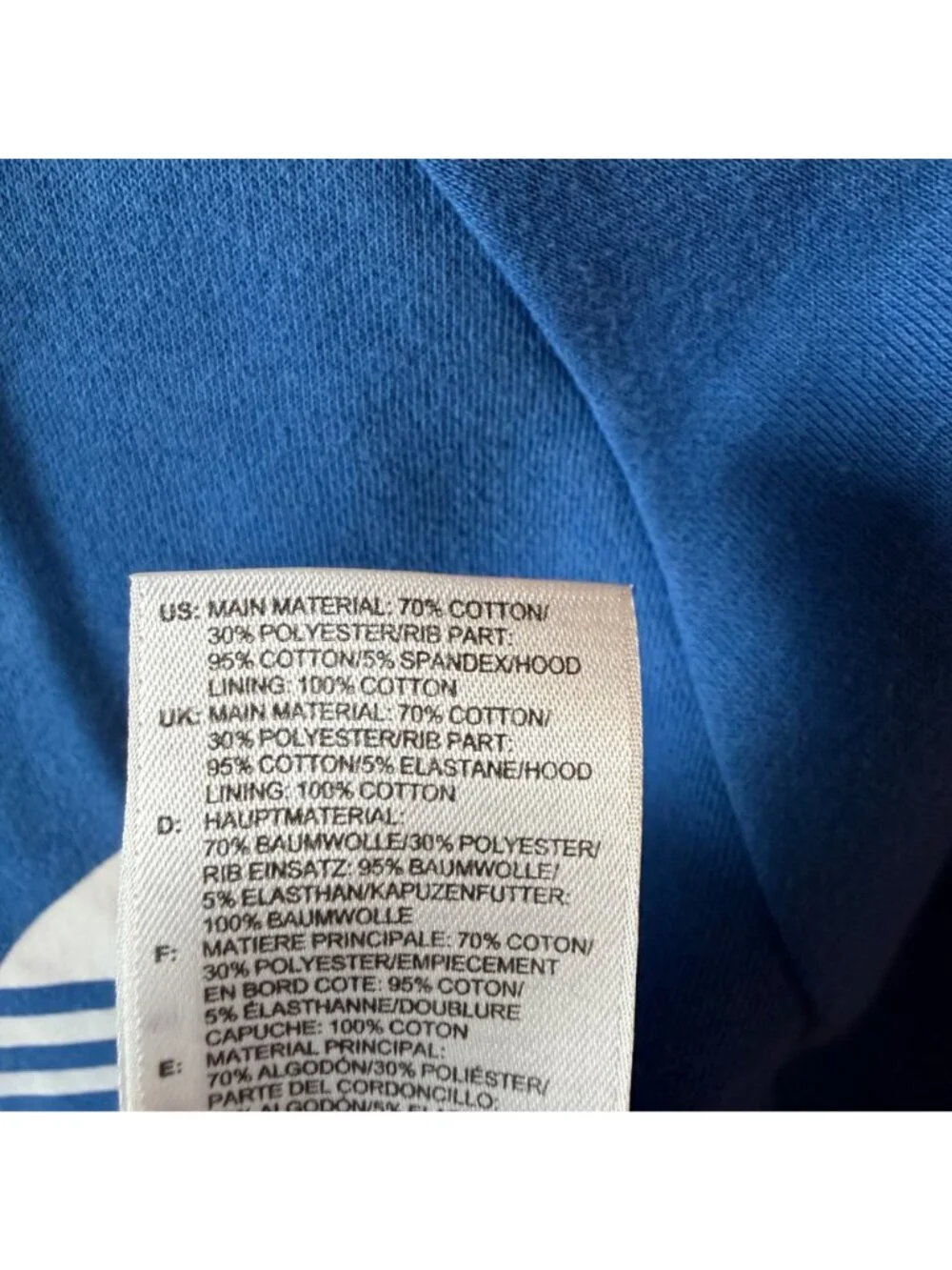 Adidas Originals Blue Trefoil Logo Pullover Hoodie Mens Size S